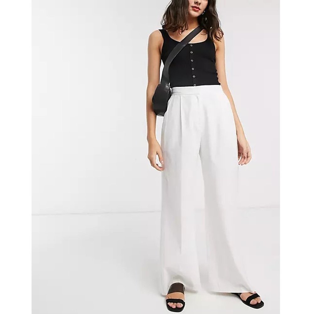NWT ASOS DESIGN Linen Wide Leg Pants